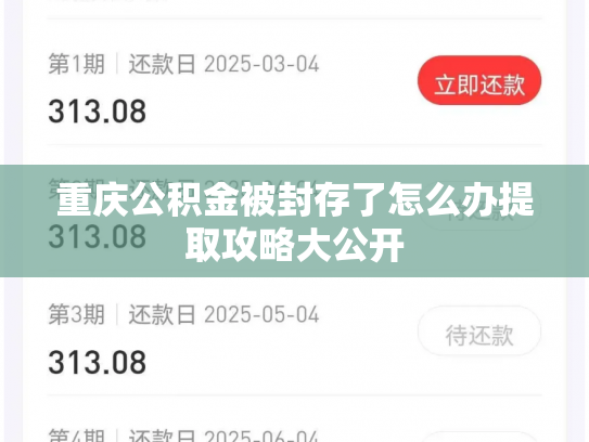 重庆公积金被封存了怎么办提取攻略大公开