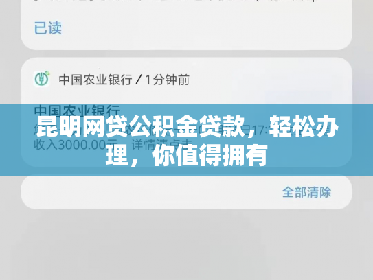 昆明网贷公积金贷款，轻松办理，你值得拥有