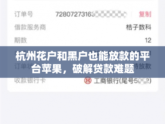 杭州花户和黑户也能放款的平台苹果，破解贷款难题