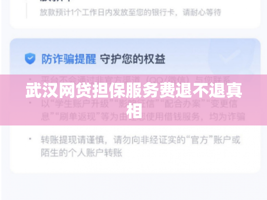武汉网贷担保服务费退不退真相