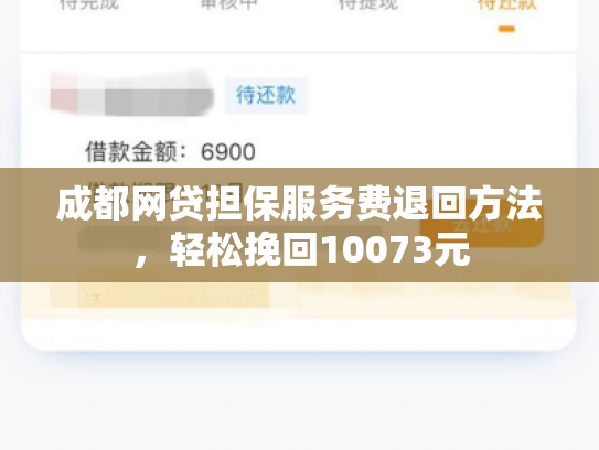 成都网贷担保服务费退回方法，轻松挽回10073元