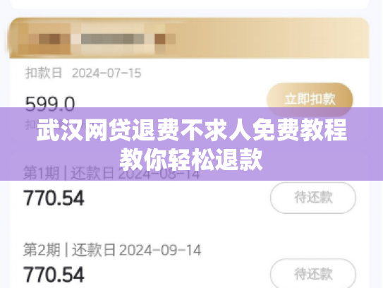 武汉网贷退费不求人免费教程教你轻松退款