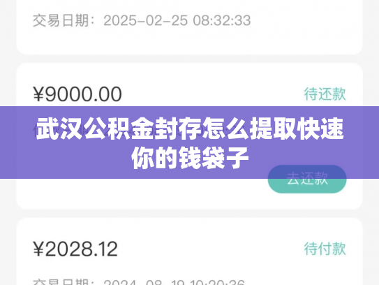 武汉公积金封存怎么提取快速你的钱袋子