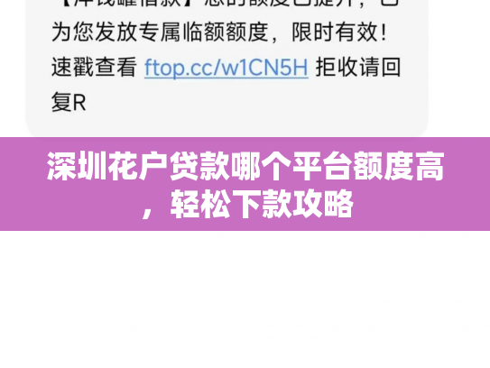 深圳花户贷款哪个平台额度高，轻松下款攻略