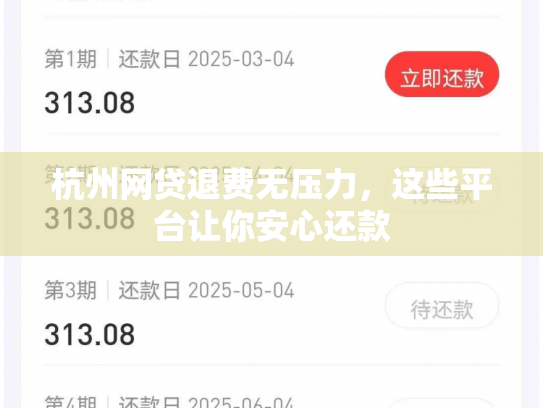 杭州网贷退费无压力，这些平台让你安心还款