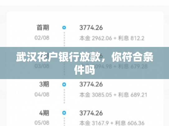 武汉花户银行放款，你符合条件吗