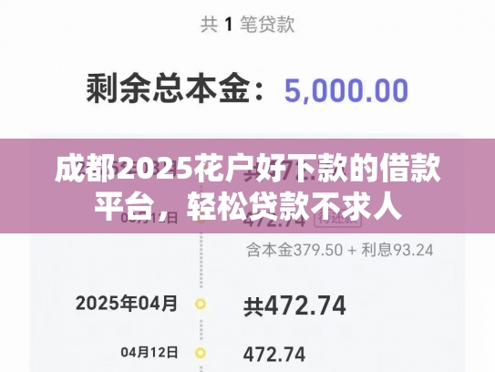 成都2025花户好下款的借款平台，轻松贷款不求人