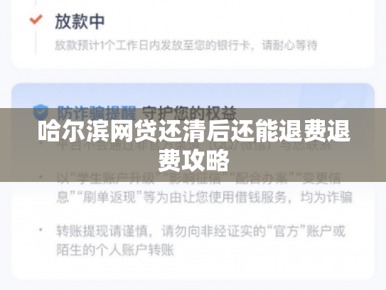 哈尔滨网贷还清后还能退费退费攻略