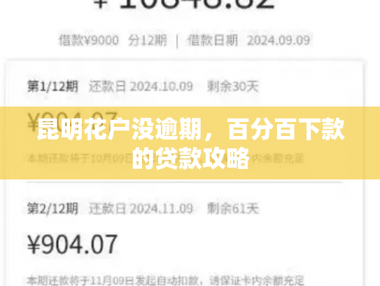 昆明花户没逾期，百分百下款的贷款攻略