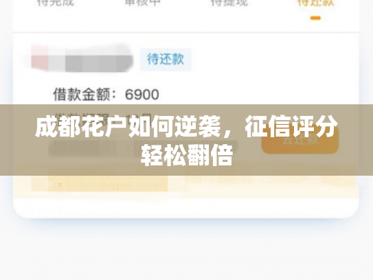 成都花户如何逆袭，征信评分轻松翻倍