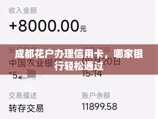 成都花户办理信用卡，哪家银行轻松通过