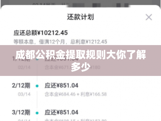 成都公积金提取规则大你了解多少