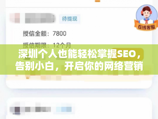 深圳个人也能轻松掌握SEO，告别小白，开启你的网络营销之旅