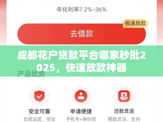 成都花户贷款平台哪家秒批2025，快速放款神器