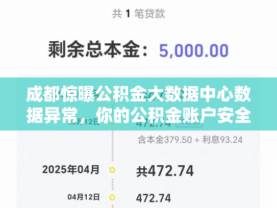 成都惊曝公积金大数据中心数据异常，你的公积金账户安全了吗
