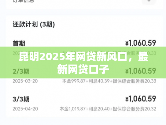 昆明2025年网贷新风口，最新网贷口子