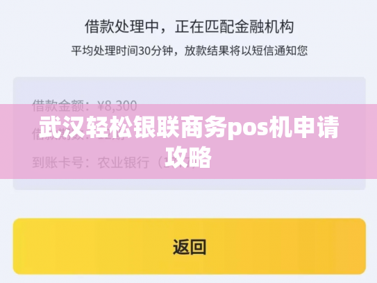 武汉轻松银联商务pos机申请攻略