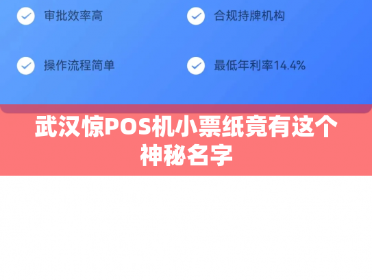 武汉惊POS机小票纸竟有这个神秘名字
