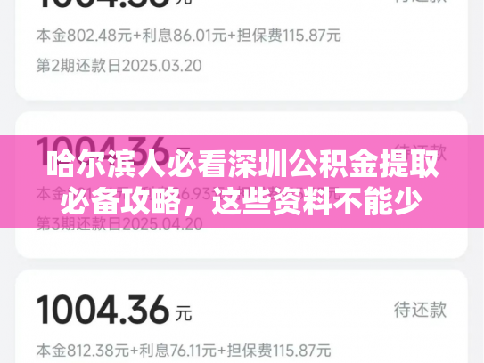 哈尔滨人必看深圳公积金提取必备攻略，这些资料不能少