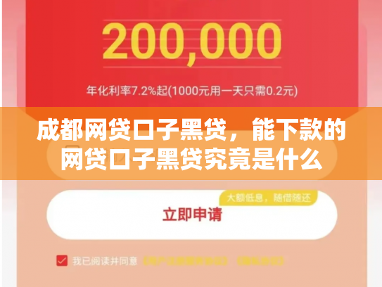 成都网贷口子黑贷，能下款的网贷口子黑贷究竟是什么
