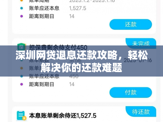 详细阅读:深圳网贷退息还款攻略,轻松解决你的还款难题 深圳网贷退息还款攻略,轻松解决你的还款难题