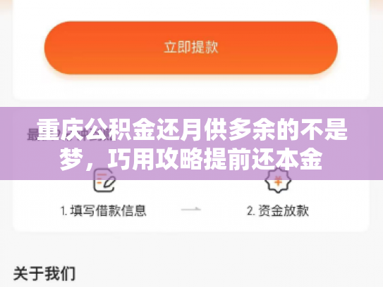 详细阅读:重庆公积金还月供多余的不是梦,巧用攻略提前还本金 重庆公积金还月供多余的不是梦,巧用攻略提前还本金
