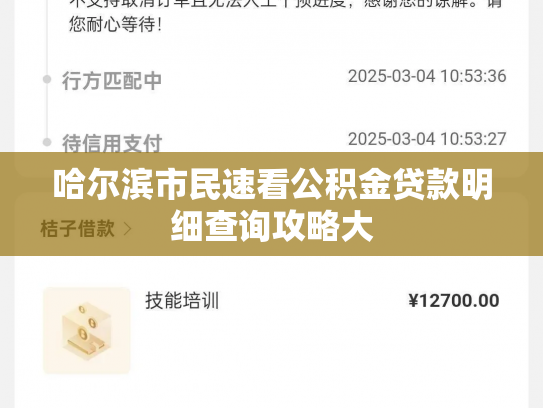 详细阅读:哈尔滨市民速看公积金贷款明细查询攻略大 哈尔滨市民速看公积金贷款明细查询攻略大