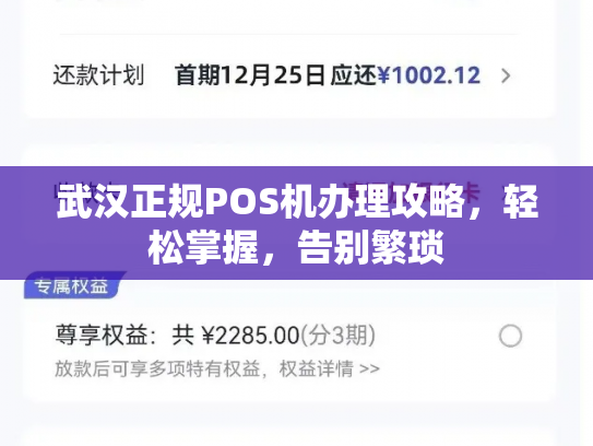 武汉正规POS机办理攻略，轻松掌握，告别繁琐