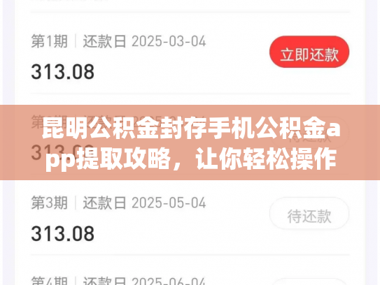 昆明公积金封存手机公积金app提取攻略，让你轻松操作