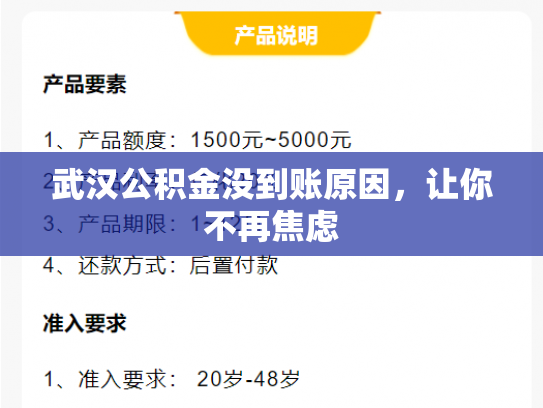 武汉公积金没到账原因，让你不再焦虑