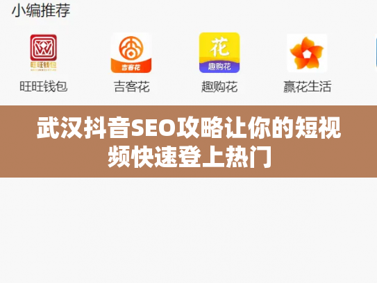武汉抖音SEO攻略让你的短视频快速登上热门