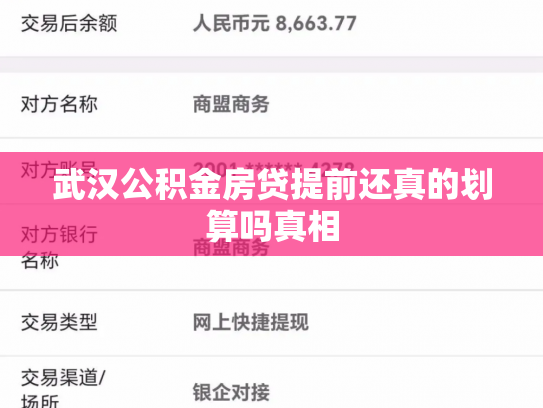 详细阅读:武汉公积金房贷提前还真的划算吗真相 武汉公积金房贷提前还真的划算吗真相